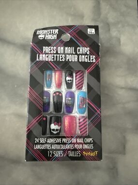 Monster High Press On Nail Chips 24 Self Adhesive New